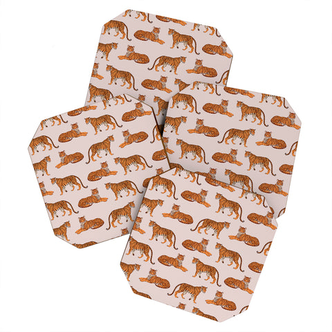 Avenie Tigers in Neutral Coaster Set