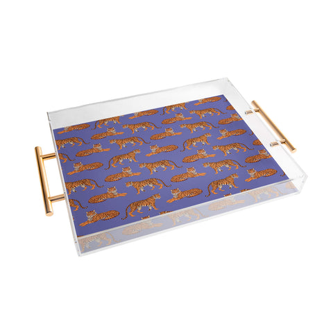 Avenie Tigers in Periwinkle Acrylic Tray