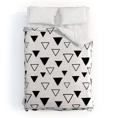 Avenie Triangles Black and White Duvet Cover