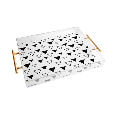 Avenie Triangles Black and White Acrylic Tray