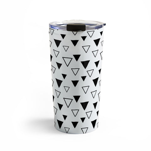 Avenie Triangles Black and White Travel Mug