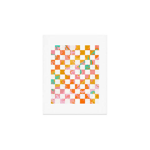 Avenie Trippy Checkerboard Art Print