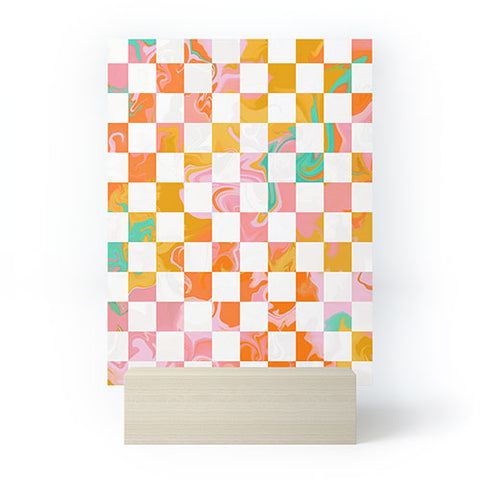 Avenie Trippy Checkerboard Mini Art Print