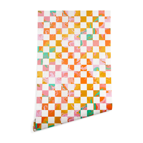 Avenie Trippy Checkerboard Wallpaper