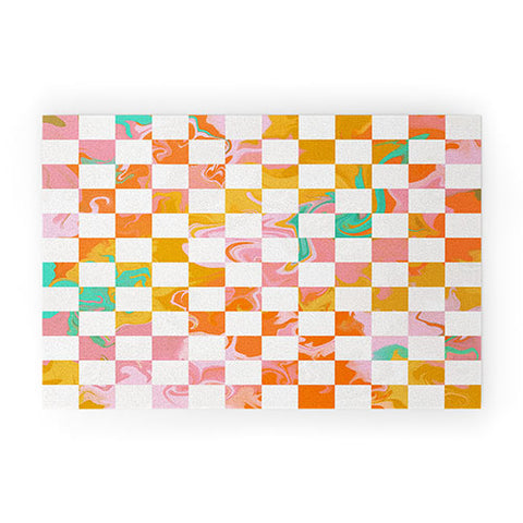 Avenie Trippy Checkerboard Welcome Mat