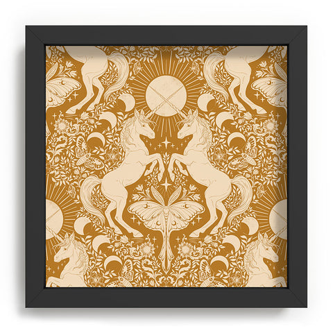 Avenie Unicorn Damask Bronze Orange Recessed Framing Square