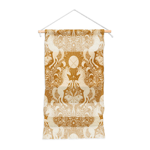 Avenie Unicorn Damask Bronze Orange Wall Hanging Portrait