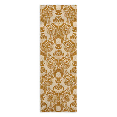 Avenie Unicorn Damask Bronze Orange Yoga Towel
