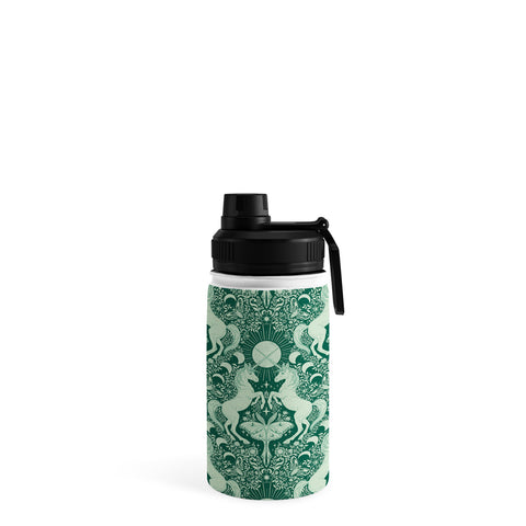 Avenie Unicorn Damask Green Water Bottle