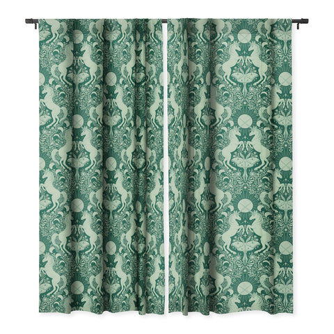 Avenie Unicorn Damask Green Blackout Window Curtain