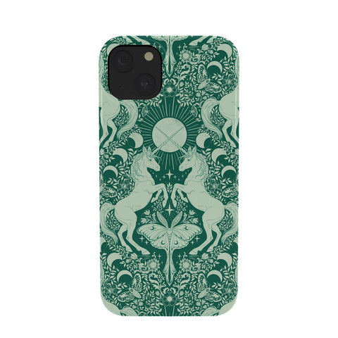 Avenie Unicorn Damask Green Phone Case