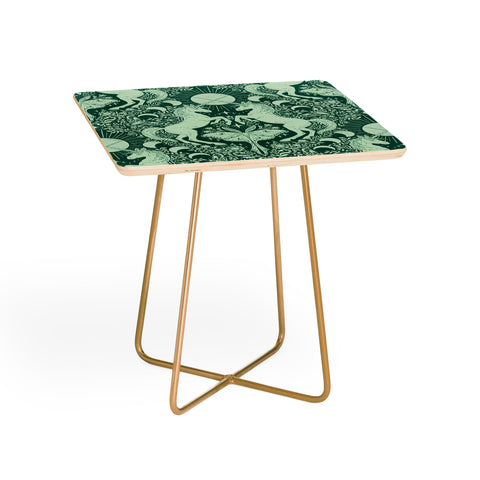Avenie Unicorn Damask Green Side Table