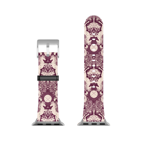Avenie Unicorn Damask In Berry Red Apple Watch Band