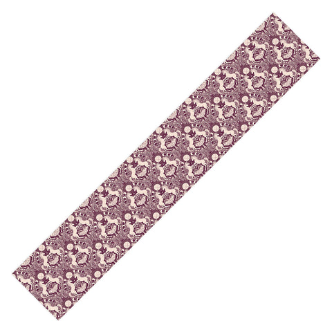 Avenie Unicorn Damask In Berry Red Table Runner