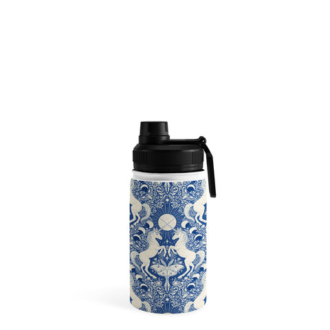 Avenie Unicorn Damask In Blue Water Bottle