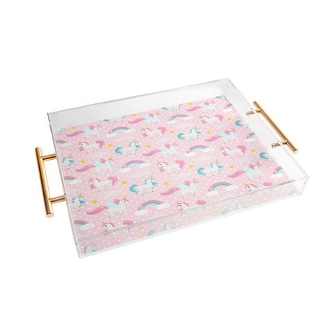 Avenie Unicorn Pattern Acrylic Tray