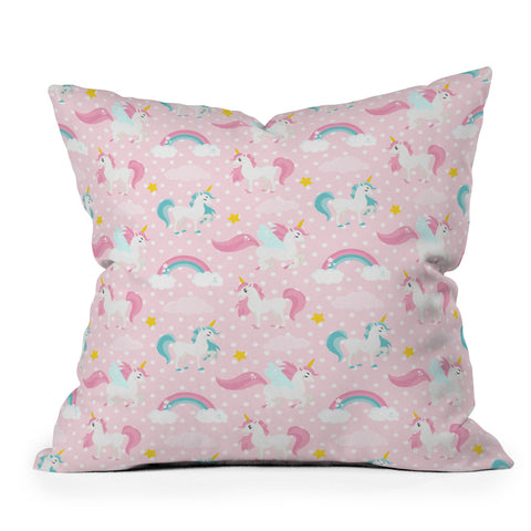 Avenie Unicorn Pattern Outdoor Throw Pillow
