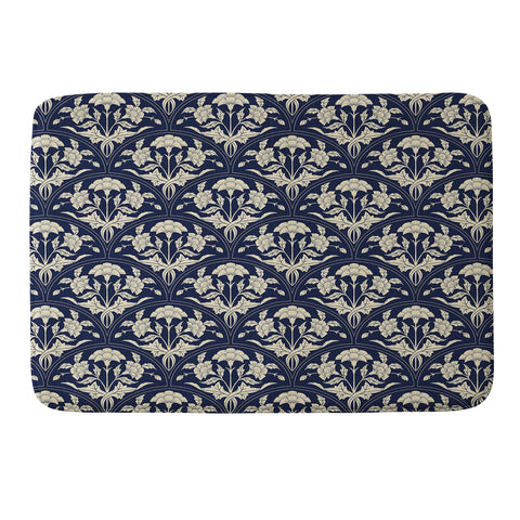 Avenie Victorian Botanical Cornflower Memory Foam Bath Mat