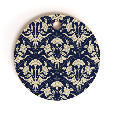 Avenie Victorian Botanical Cornflower Cutting Board Round