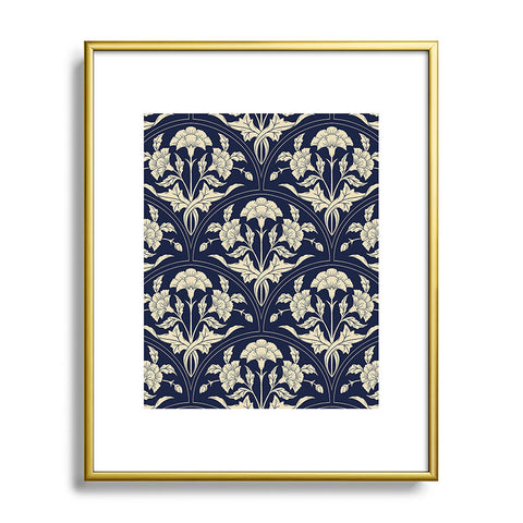 Avenie Victorian Botanical Cornflower Metal Framed Art Print