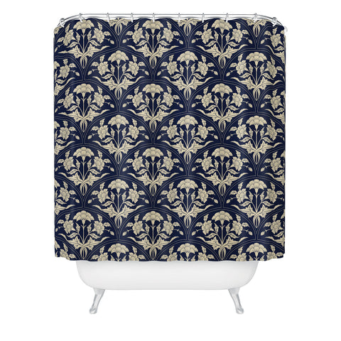 Avenie Victorian Botanical Cornflower Shower Curtain