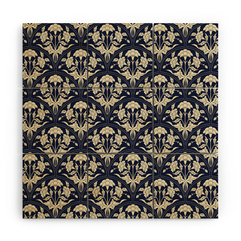 Avenie Victorian Botanical Cornflower Wood Wall Mural