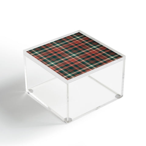 Avenie Vintage Christmas Plaid Acrylic Box