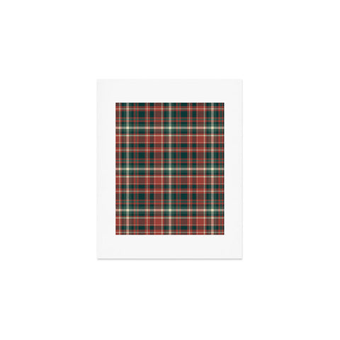Avenie Vintage Christmas Plaid Art Print
