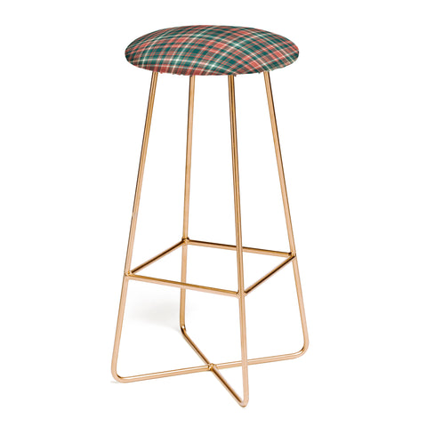 Avenie Vintage Christmas Plaid Bar Stool