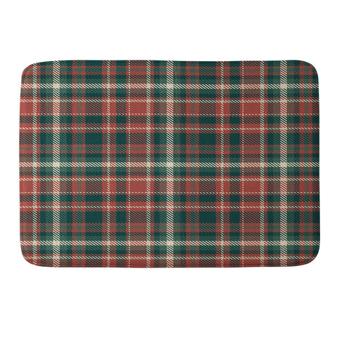 Avenie Vintage Christmas Plaid Memory Foam Bath Mat