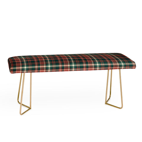 Avenie Vintage Christmas Plaid Bench