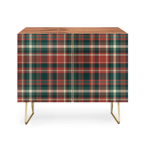 Avenie Vintage Christmas Plaid Credenza
