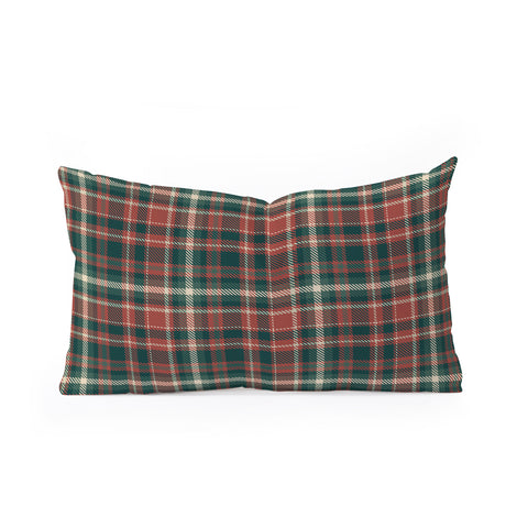 Avenie Vintage Christmas Plaid Oblong Throw Pillow