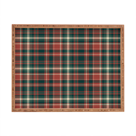 Avenie Vintage Christmas Plaid Rectangular Tray