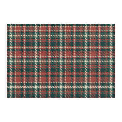 Avenie Vintage Christmas Plaid Outdoor Rug