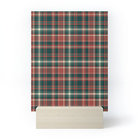 Avenie Vintage Christmas Plaid Mini Art Print