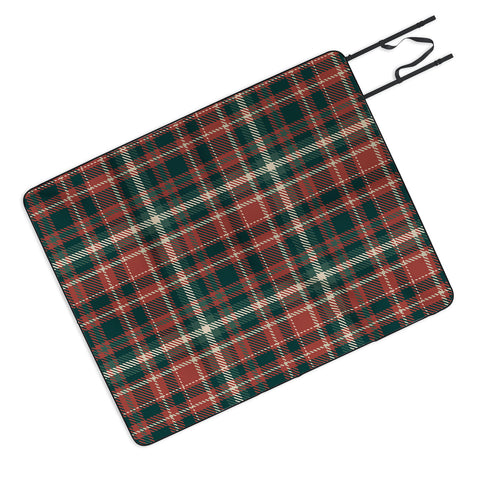Avenie Vintage Christmas Plaid Picnic Blanket