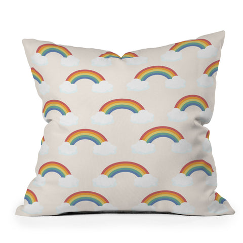 Avenie Vintage Rainbow Pattern Outdoor Throw Pillow
