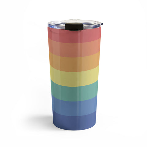 Avenie Vintage Rainbow Stripes Travel Mug