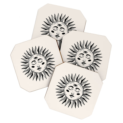Avenie Vintage Sun I Coaster Set