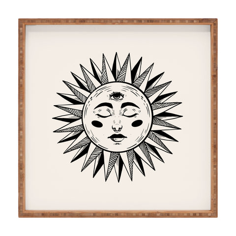 Avenie Vintage Sun I Square Tray