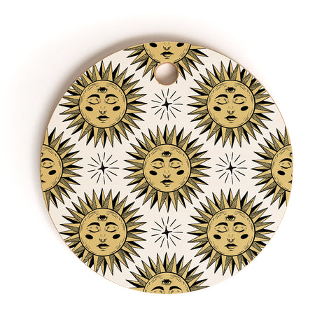 Avenie Vintage Sun In Gold Cutting Board Round