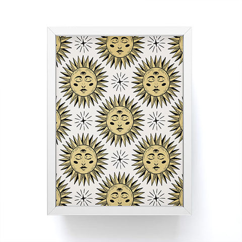 Avenie Vintage Sun In Gold Framed Mini Art Print