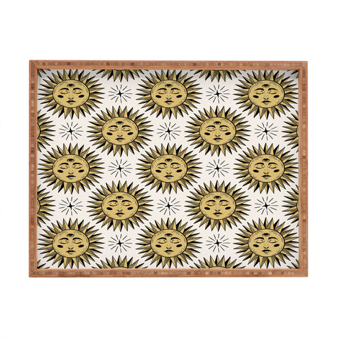 Avenie Vintage Sun In Gold Rectangular Tray