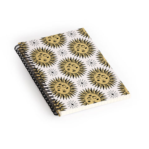 Avenie Vintage Sun In Gold Spiral Notebook