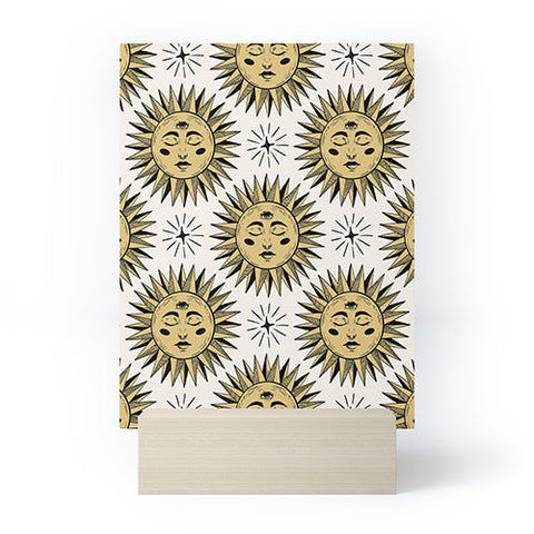 Avenie Vintage Sun In Gold Mini Art Print