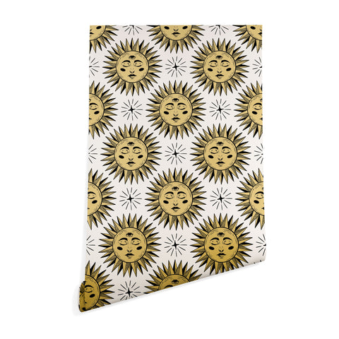 Avenie Vintage Sun In Gold Wallpaper