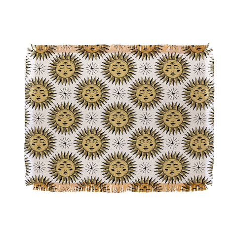 Avenie Vintage Sun In Gold Throw Blanket