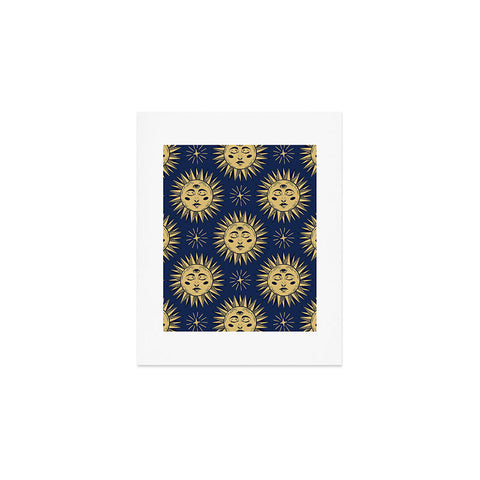 Avenie Vintage Sun Navy Art Print