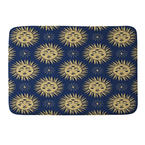 Avenie Vintage Sun Navy Memory Foam Bath Mat